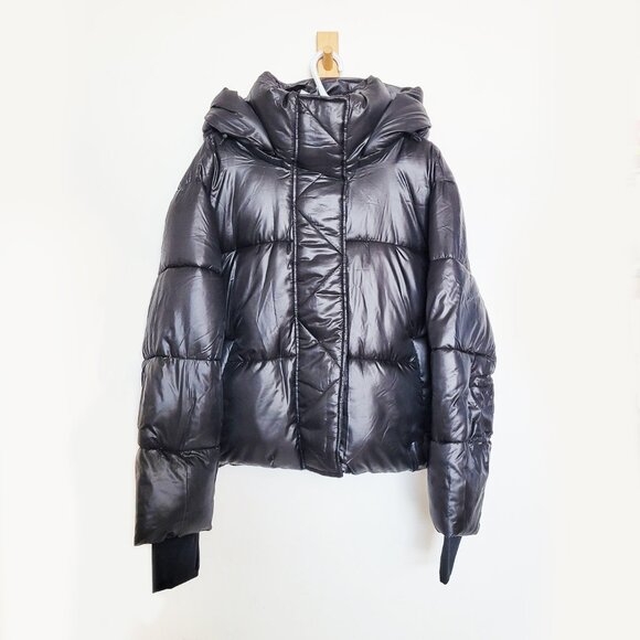 Gap Big Puff Cropped Black PrimaLoft Jacket BNWT - Size Large - Picture 3 of 15